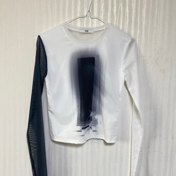 yuse 매쉬 언발 롱슬리브 