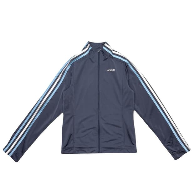 ADIDAS 노카라 배색 트랙탑 져지 네이비 S