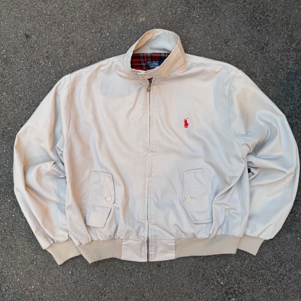 폴로 아이보리 블루종 자켓