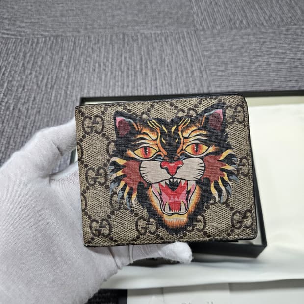 [특가][정품] 구찌 앵그리캣 반지갑