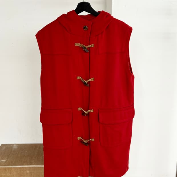 셀린느 레드 더블 코트 베스트