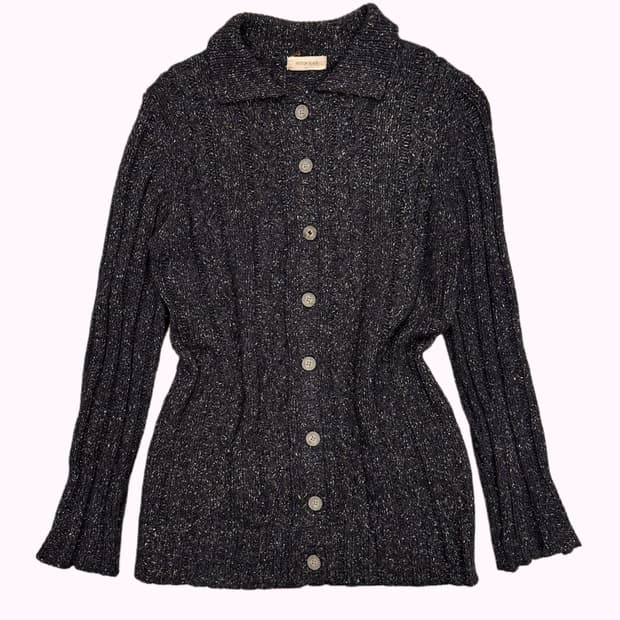 charcoal nap knit cardigan