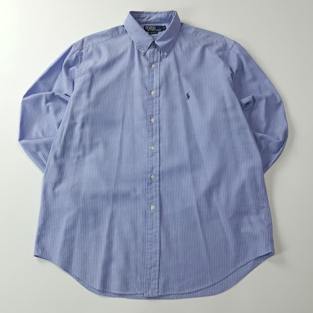 CK546 XL 폴로 90s 홍콩판 블루 핀스트라이프 셔츠 남방