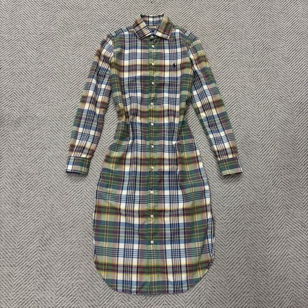 폴로 랄프로렌 체크셔츠 원피스 v2138