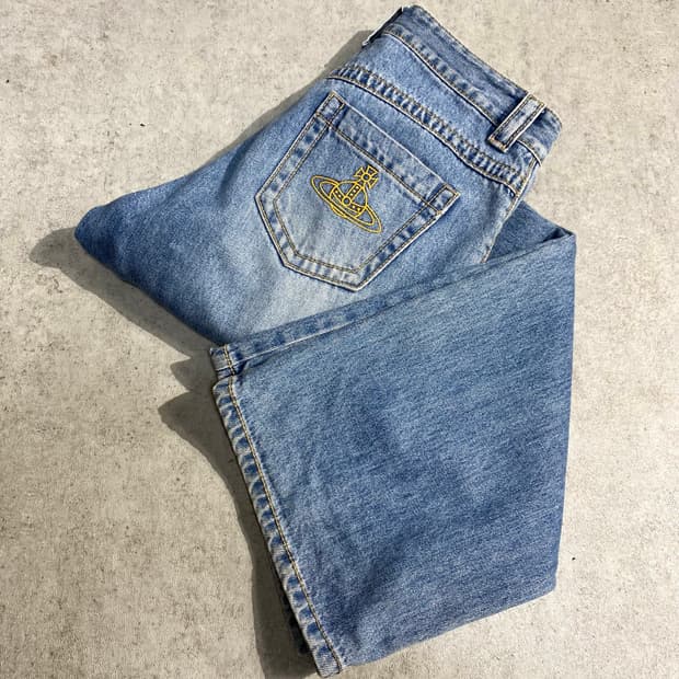 [40] 비비안 웨스트드우 라이트 데님 와이드 팬츠