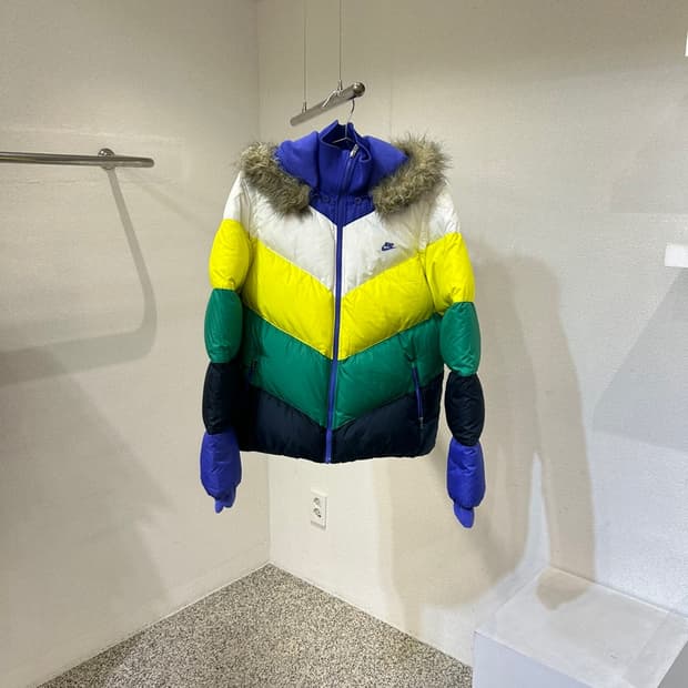 나이키 컬러블록 후드퍼 패딩