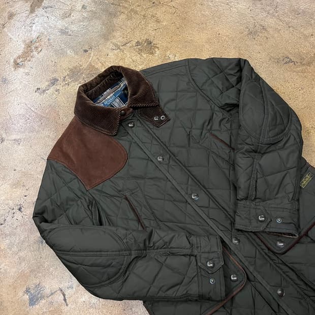 [정품/S] 폴로 랄프로렌 퀼팅 자켓 코듀로이 카키 b15