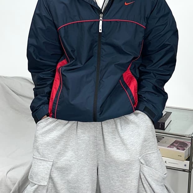 나이키 00s 네이비 레드 바람막이 L