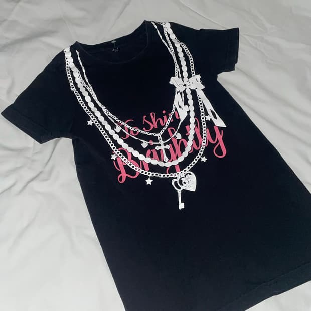 고스 펑크 스타일 맥시멀 프린트 티셔츠