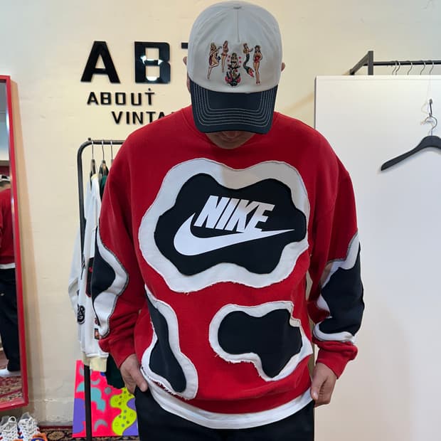 나이키 아플리케 커스텀 맨투맨 레드