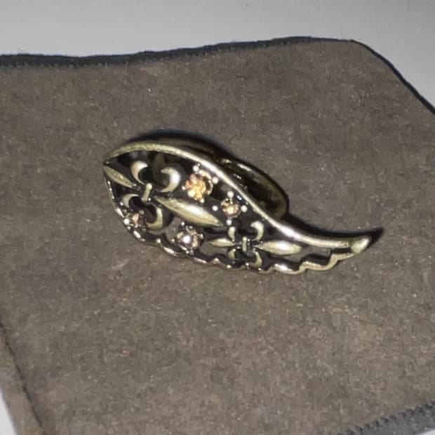 빈티지 날개 큐빅 반지 