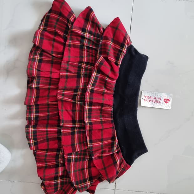 tralala 레드체크 스커트