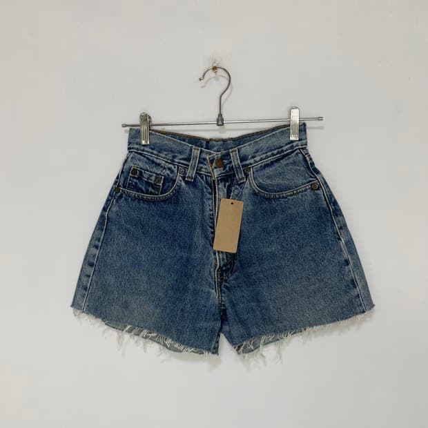 리바이스 USA 빈티지 컷팅 워싱 데님 쇼츠 하이웨스트 반바지 24-25