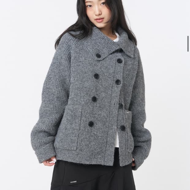 Double button bold knit GREY