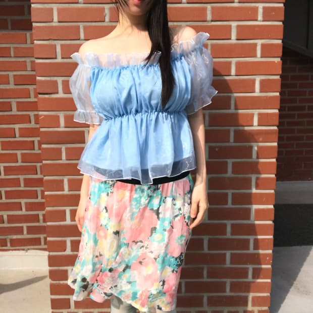 vintage flower pattern skirt