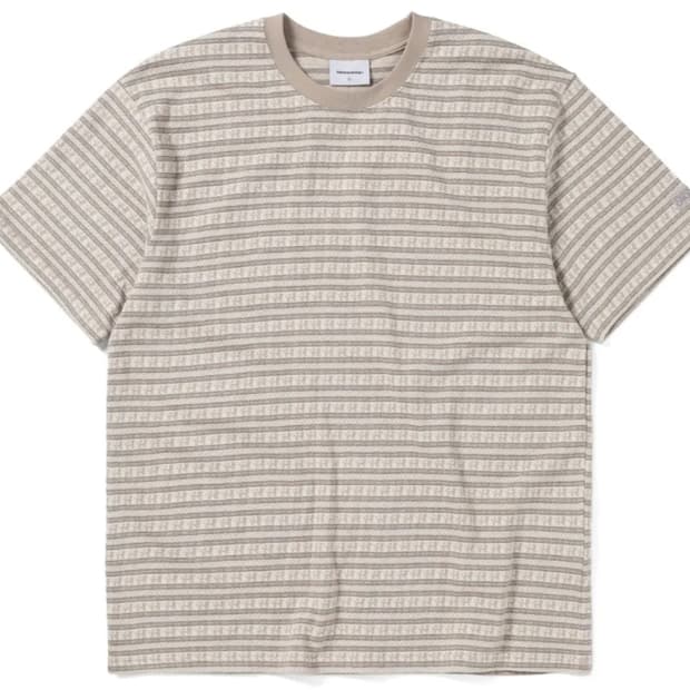 디스이즈네버댓 베이지 스트라이프 티