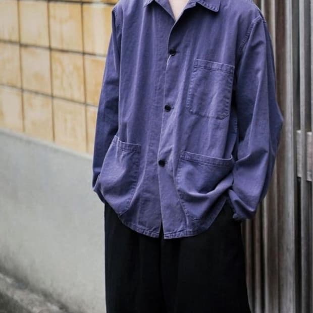 코모리 코튼드릴 워크자켓 페이드블루 4