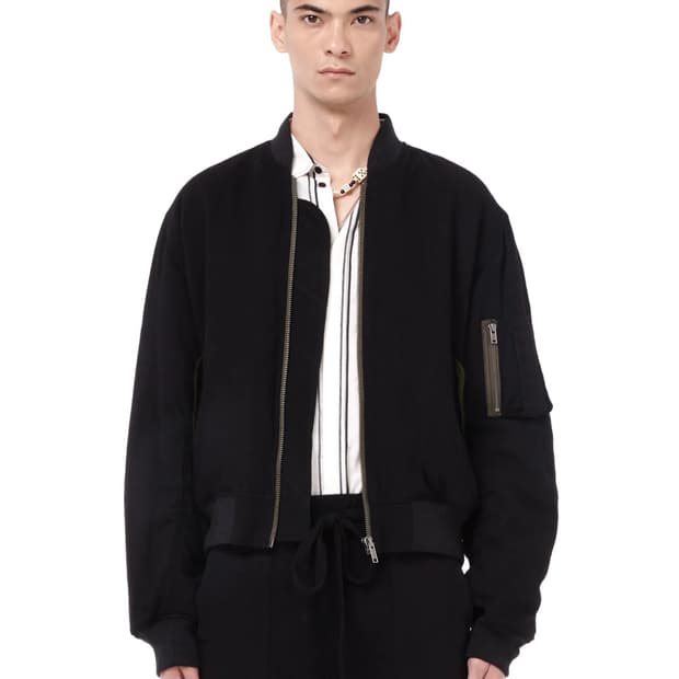Haider Ackermann 16 fw wool bomber black