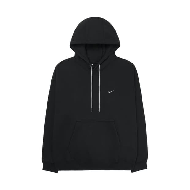 나이키 NRG 솔로 스우시 플리스 후드 블랙 화이트 - 아시아 XL