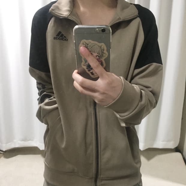 아디다스 베이지 브라운 블랙 배색 져지