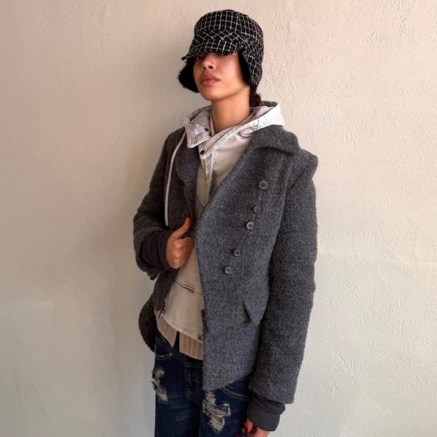 미스치프 트위드 모자 TWEED TRAPPER HAT_BLACK