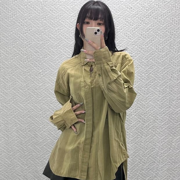 칼하트 컨트리 웨스턴 빈티지 스트라이프 오버핏 셔츠 L C12656