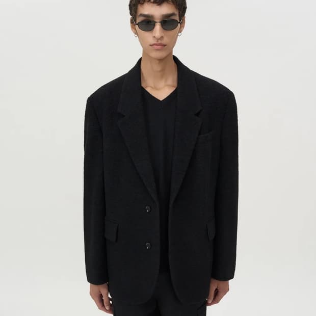 텍스처드 울 블레이저 BLACK