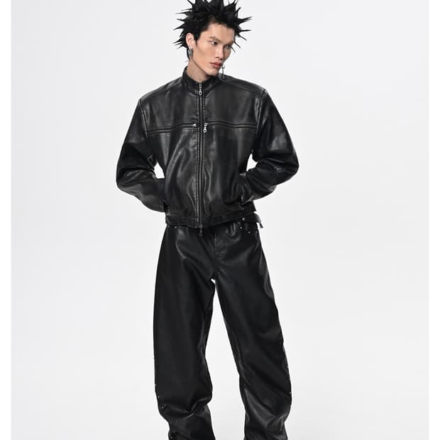 비엑세스 레더 자켓