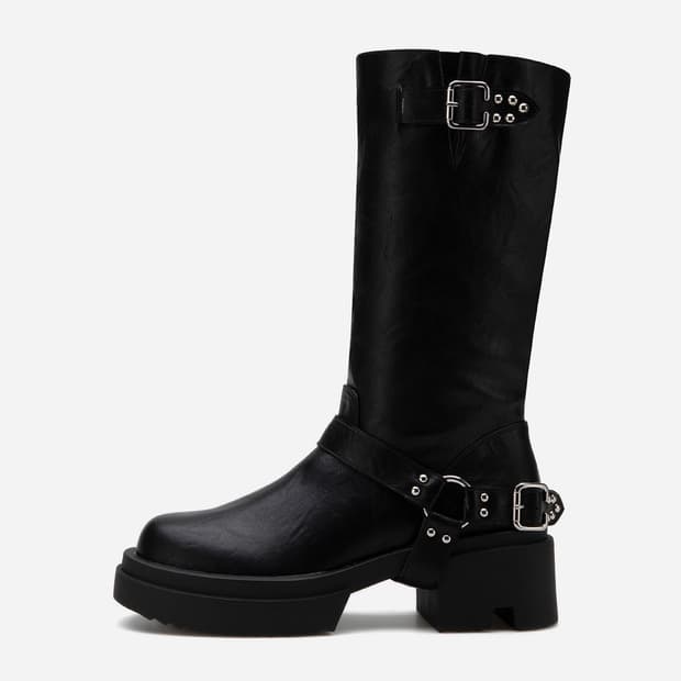 솔트앤초콜릿 라운드 토 라이더 버클부츠