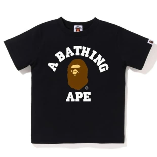 베이프 정품 키즈 120,130 컬리지 반팔티