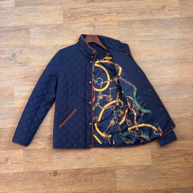 랄프로렌 XS 라이트 누빔 퀼팅 자켓 네이비 폴로 로렌 