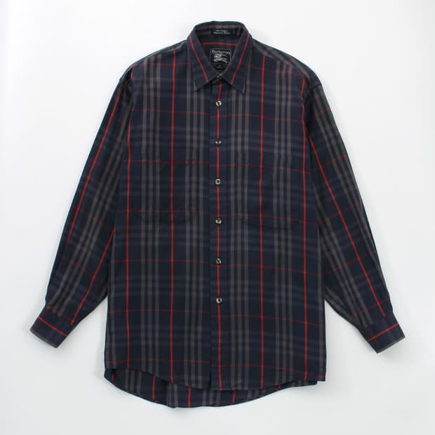 버버리 BURBERRY 빈티지 네이비 체크 셔츠 남방