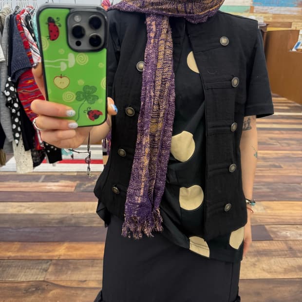 빈티지 퍼플 머플러 스카프 (S13)