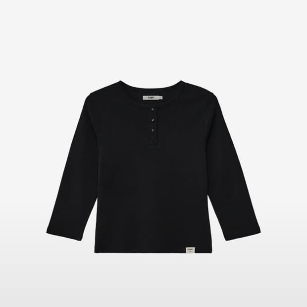 글로니 클래식 3/4 버튼 플라이 티 (블랙)