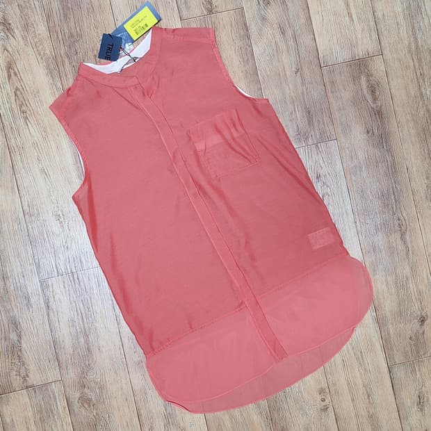 리스트(LIST) 오렌지 블라우스 55-66 새상품