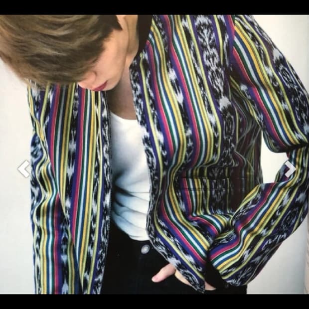 생로랑 18SS ikat 리버시블 테디 자켓