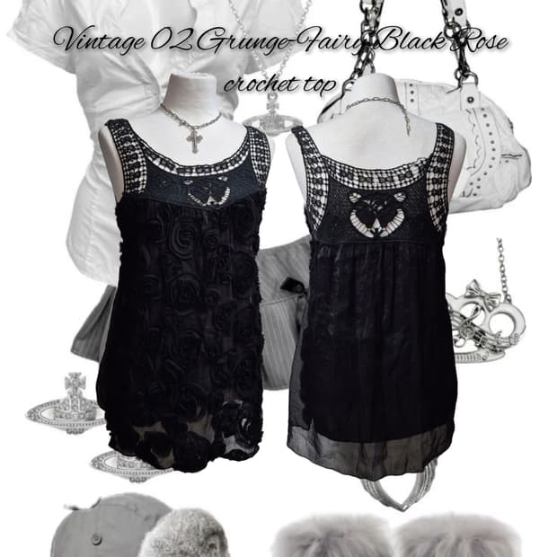 Vintage 02 Grunge-Fairy Black Rose