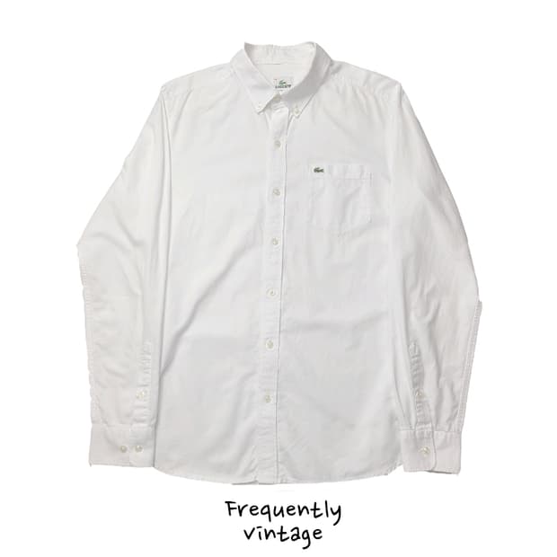택포]라코스테 화이트 셔츠 L