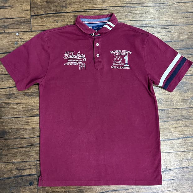 어반테이스트 버건디 반팔 카라티 L