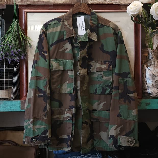 90s 미군 우드랜드 카모셔츠 BDU 미디움 레귤러