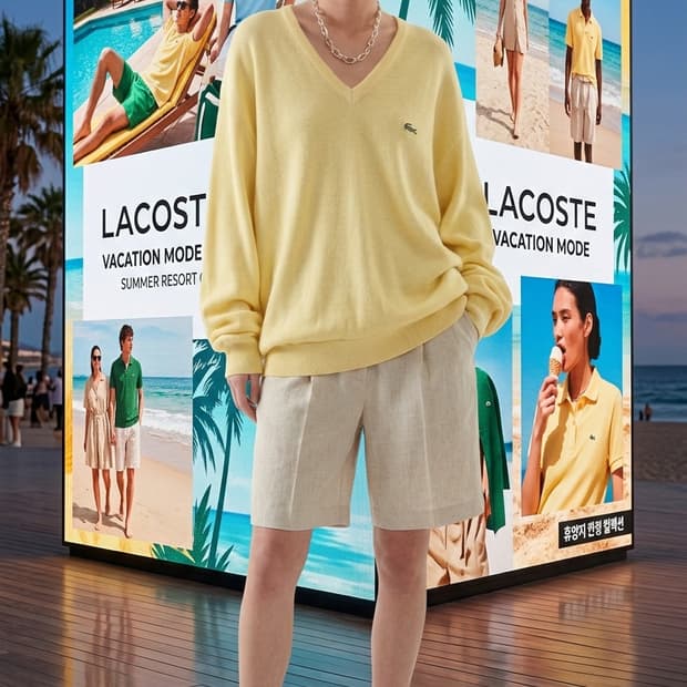 77/88.라코스테 매쉬 브이넥니트