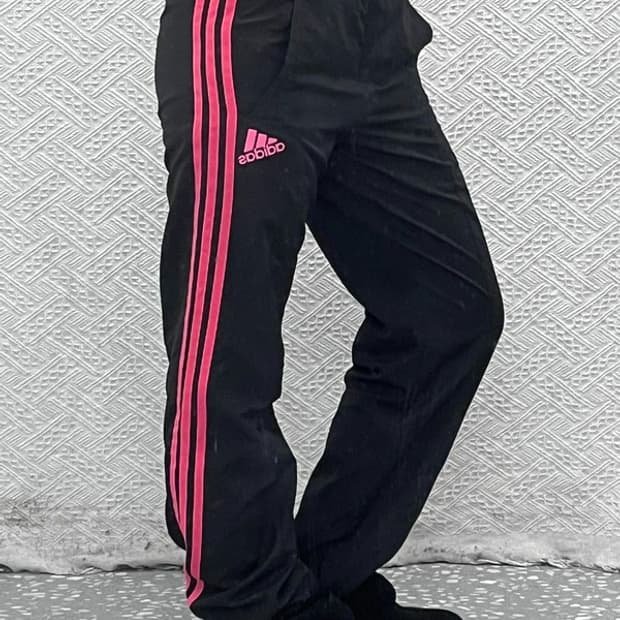 아디다스 00's 빈티지 Y2K 블랙핑크 트랙팬츠 90 C08673