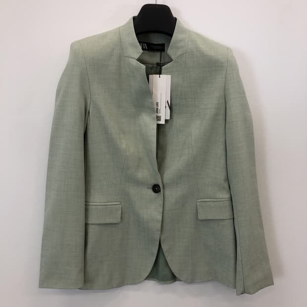 자라 (새상품) 라이트그린 혼방자켓 55