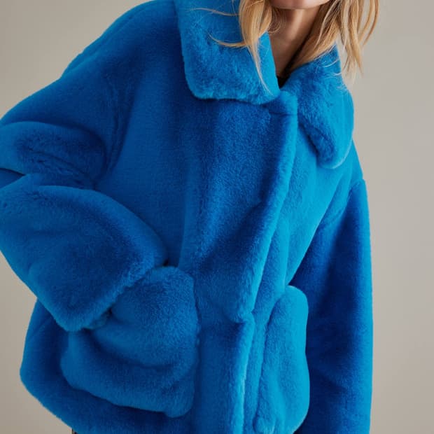 jakke 블루 퍼 자켓 M