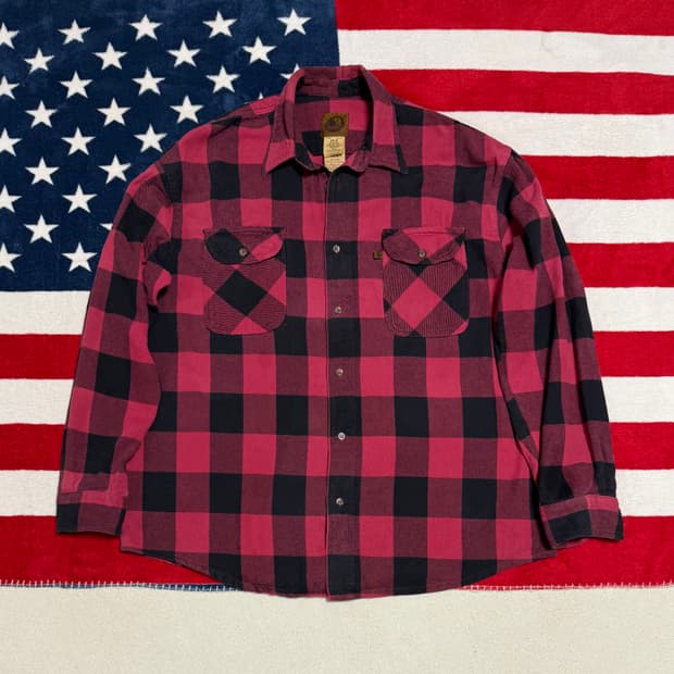 BERNE버팔로체크셔츠 워크웨어 빈티지체크셔츠 워크셔츠 플란넬셔츠