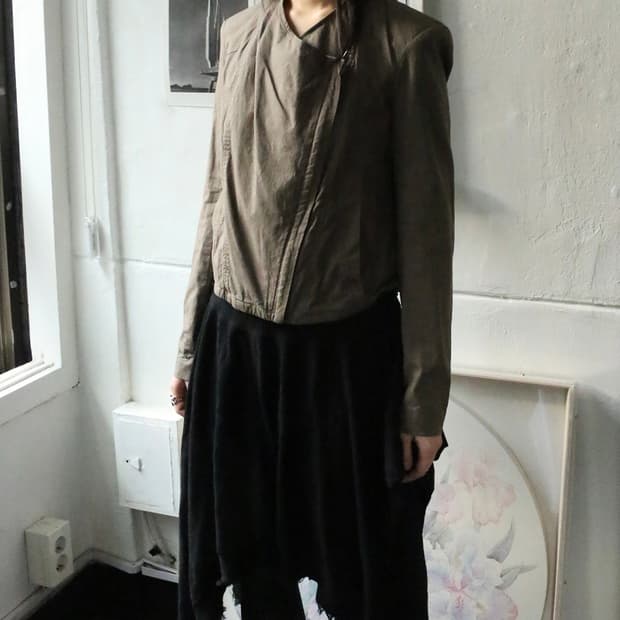 헬무트랭 USA 비대칭 바이커 자켓