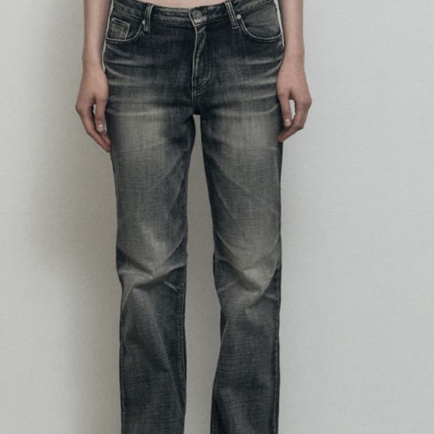 보헤미안서울 크럼플 워싱 데님 팬츠 빈티지 그레이 m 새상품급 판매