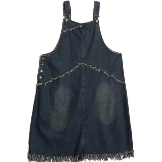 오버롤 데님 멜빵 원피스