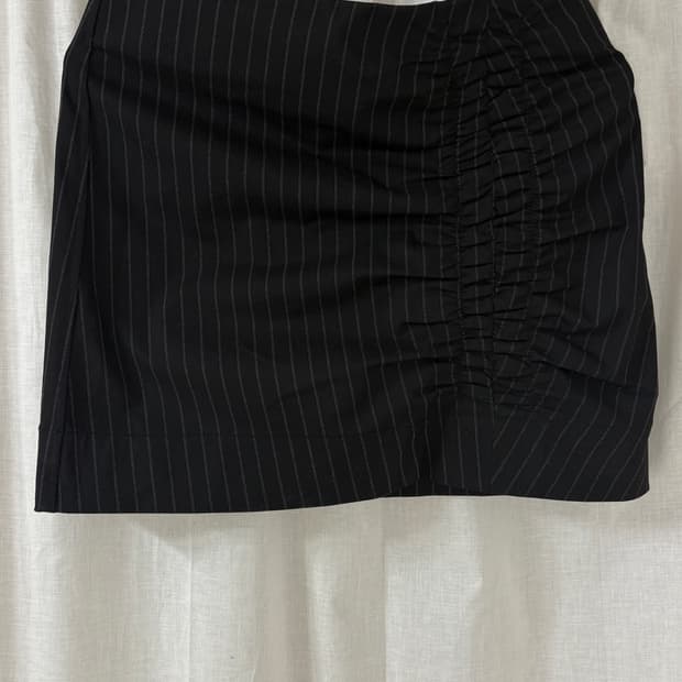 [36] 가니 스트레치 스트라이프 미니스커트
