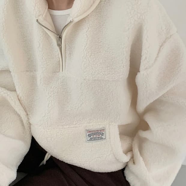 베럴 뽀글이 플리스 반집업 맨투맨